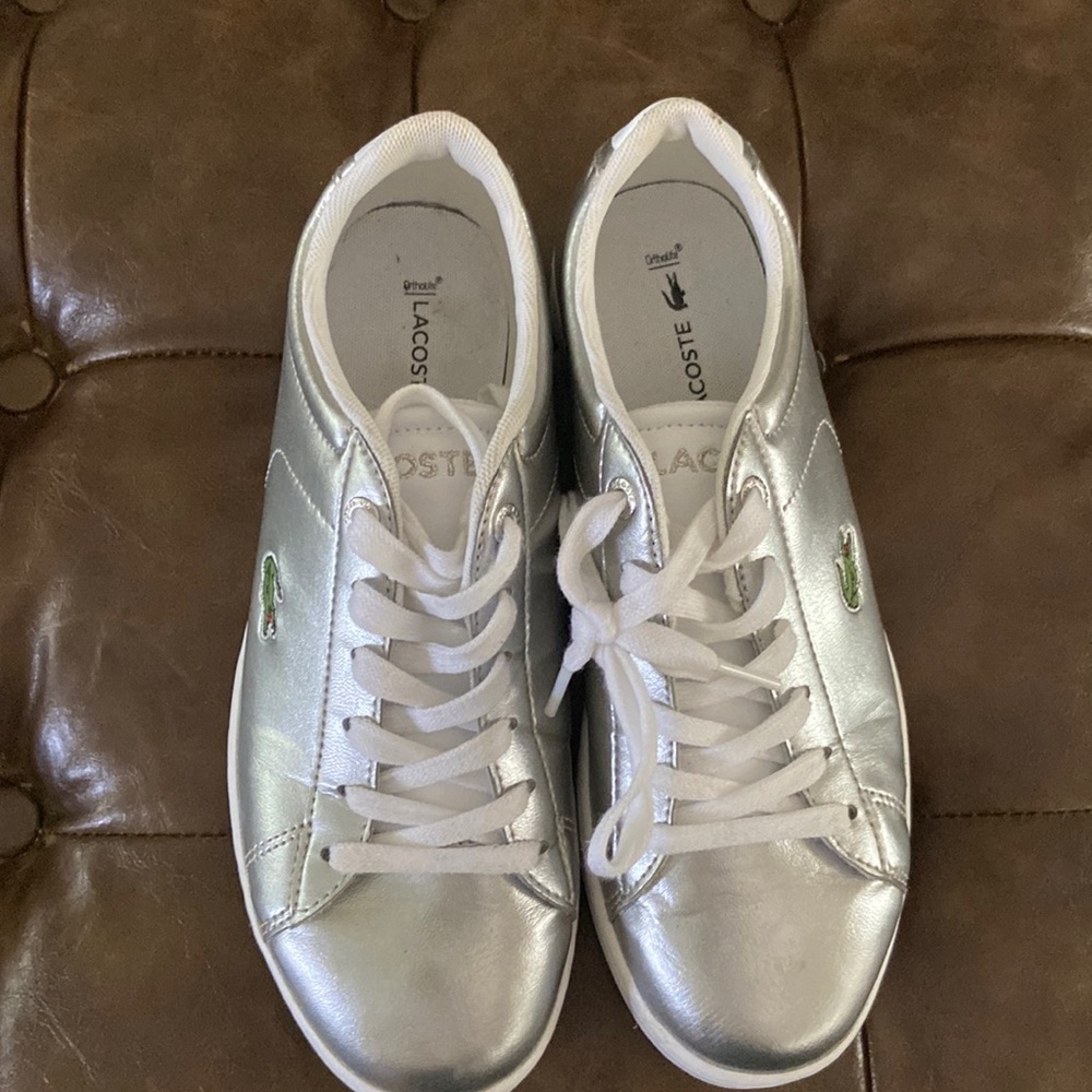 Lacoste Silver Tennis Shoes